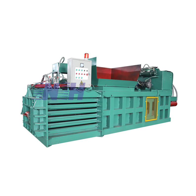 Horizontal hydraulic compactor waste paper silage fodder press-packing machine straw baler side door